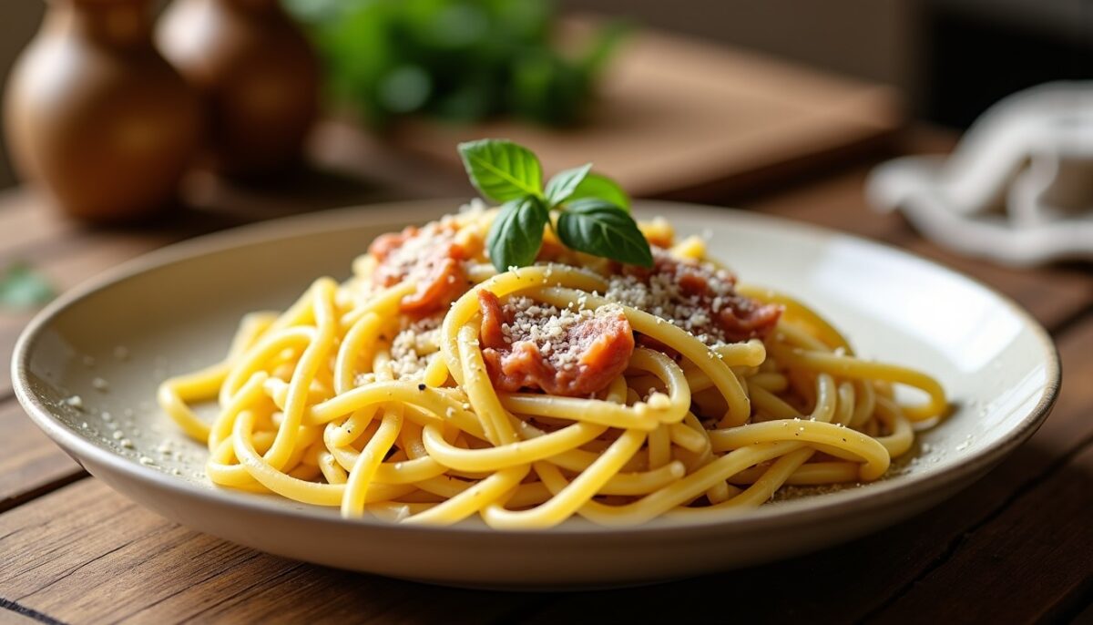 Recette facile des pâtes carbonara à la crème fraîche, liquide ou épaisse, pour une saveur onctueuse