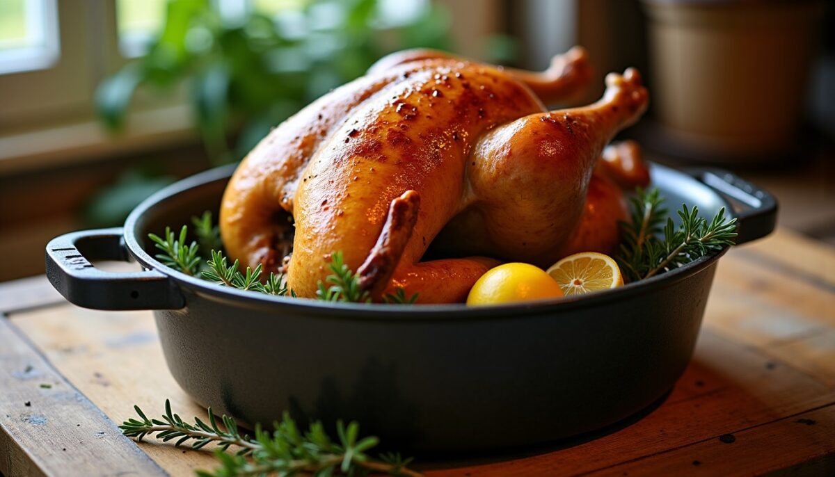 Guide complet : comment réussir la cuisson d'une pintade de 1,5 kg en cocotte